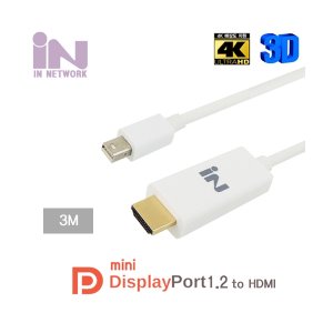 엠지솔루션 MG/ IN-MDPH03 Mini DP v1.2 to HDMI 변환 케이블 (3m)