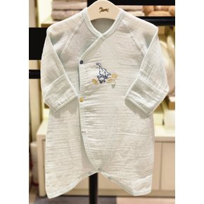 (여름-출산준비3종) 티로배내가운(민트색)+즐리배내저고리+애니멀배내바디수트(07O0,07R3)