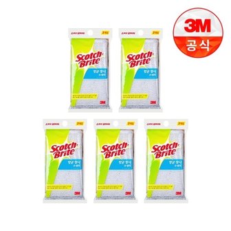 3M 항균 망사수세미(금/은) 2입 일반세척용 5개세트