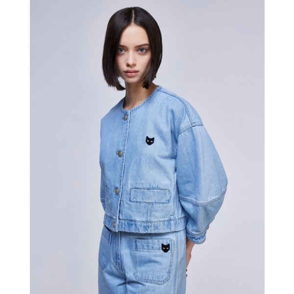 [파주점] [송지오우먼]지제로 카라리스 커브 데님 자켓 라이트 블루 WH2JP830LB
