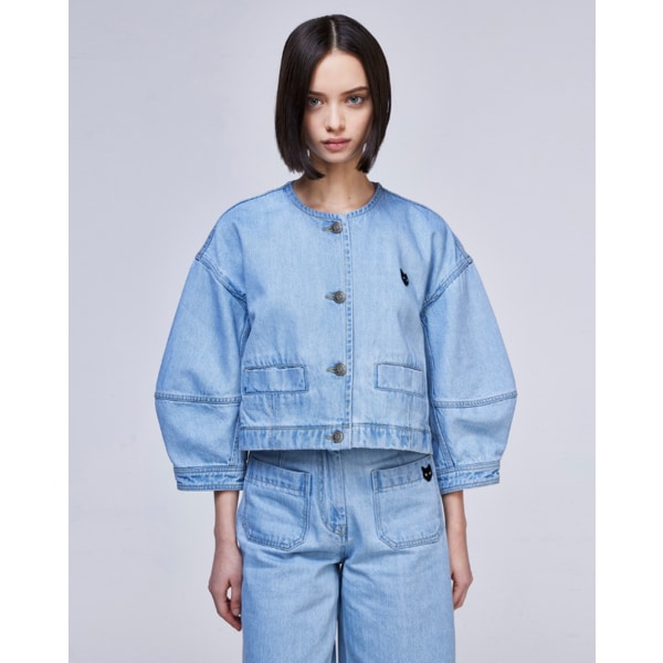 [파주점] [송지오우먼]지제로 카라리스 커브 데님 자켓 라이트 블루 WH2JP830LB