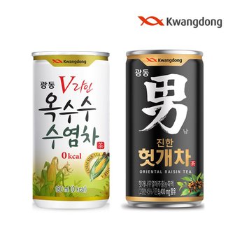  (G) 광동 옥수수수염차 180ml x 30캔 + 진한 헛개차 180ml x 30캔