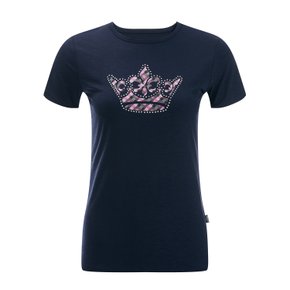 [임페리얼](최초가78000)여성 왕관 모티프 라운드 티셔츠 네이비 (PTZ120949)