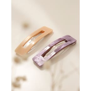 Orange & Purple Rectangular Hair Pin H0796