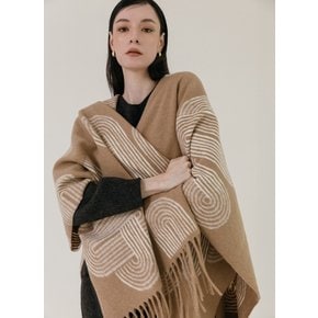 윈터 기하학 테슬 망또 숄