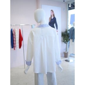 [여주점] 여성 스트라이프 배색 코튼 셔츠 YW6SB710