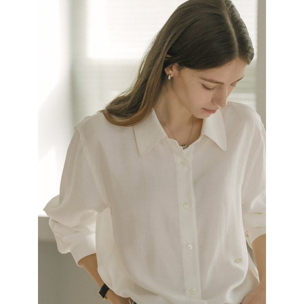 Silky gloss modal blouse_Ivory