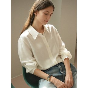 Silky gloss modal blouse_Ivory