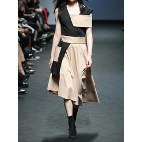 BEIGE STRAP SLEEVELESS DRESS