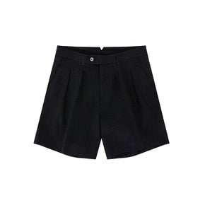 seersucker two tuck shorts (Dark Navy)