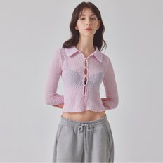 [TOPGIRL] TEXTURED BUTTON-UP BLOUSE_T416TP107(WH)