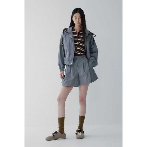 깅엄 체크 핀턱 나일론 쇼츠 7115330701170