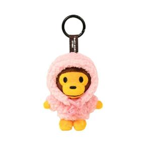 베이비 마일로 후드 플러시 인형 키체인 10cm 핑크 1066795