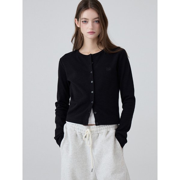 DGDP 스퀘어 로고 슬림핏 라운드넥 가디건_5color