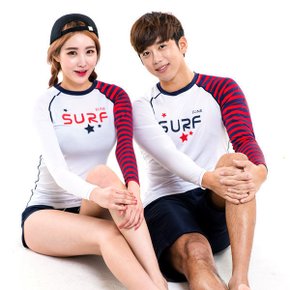 AM 화이트 래쉬가드 이라인 AM 화이트 래쉬가드