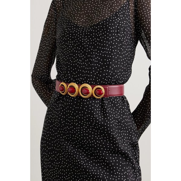 소니아 페트로프 네스트 장식 가죽 벨트 46376663162984046