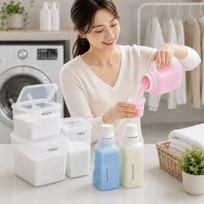 세탁실을 깔끔하게 세탁 세제 디스펜서 세제통 소분용기 5종