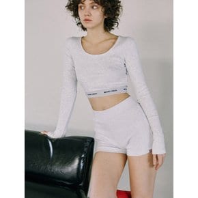 MICHIKO BAND CROP TOP WHITE MELANGE