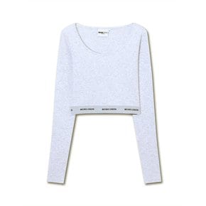 MICHIKO BAND CROP TOP WHITE MELANGE