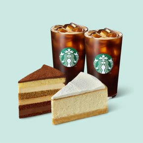 [기프티쇼] 스타벅스 축하합니다 아이스 카페 아메리카노 T 2잔+7 레이어 가나슈 케이크+클라우드 치즈케이크