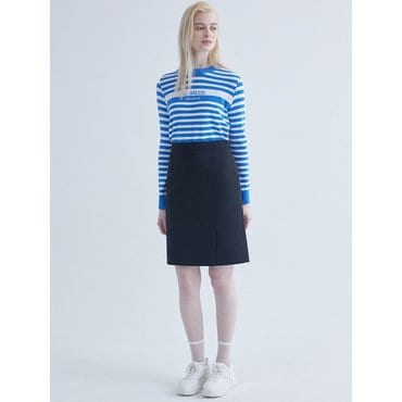 NICE CLAUP 스트라이프 레터링 니트  N241PWK106