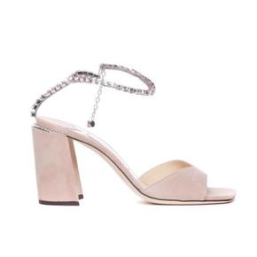 24SS 지미추 샌들 SAEDA SANDAL BH 85 EWABALLET PINK CRYSTAL