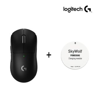 Logitech 로지텍 G PRO X SUPERLIGHT2 슈퍼라이트2 지슈라2 무선 마우스 블랙 + 스카이울프 파워링 화이트