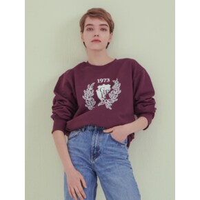 LAUREL WREATH PRINT SWEATSHIRT WINE