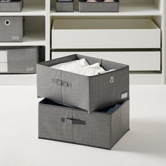 JAJU 옷장 깔끔 수납함 38x50x23cm 그레이 J52N902030400