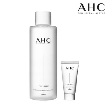 AHC 프렙리셋 클렌징워터 255ml+클렌징폼30ml