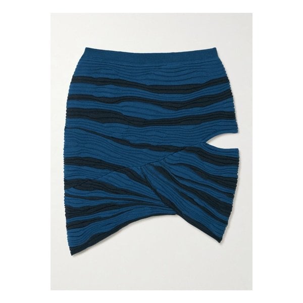 돈데 에스테반 막달레나 컷아웃 골지 코튼 미니 스커트 블루 46376663162871378