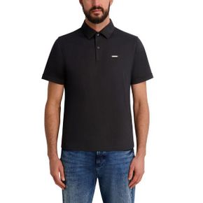 칼라거펠트 맨즈 Regular-Fit Short-Sleeve Spread Collar 폴로 셔츠 - 블랙 26255026 1339459