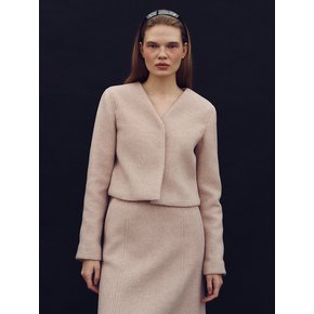 Helen V-neck wool jacket (Nude pink)