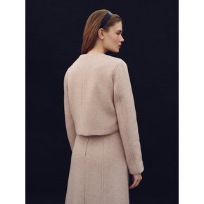 Helen V-neck wool jacket (Nude pink)