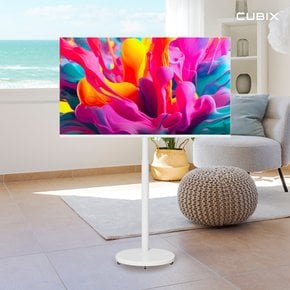 무빙큐빅스 스마트 40인치 삼탠바이미 X1시리즈 화이트에디션 셋트 이동식 tv 거치대 중소바이미