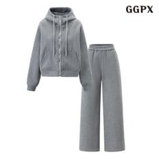 GGPX 후드 기모 집업 자켓 밴딩 롱 팬츠 셋업 (GPDOW019D)