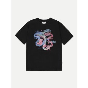 rising dragon Over fit T-Shirts AS1107 (Black)