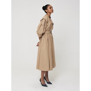 Puff sleeve trench coat dress