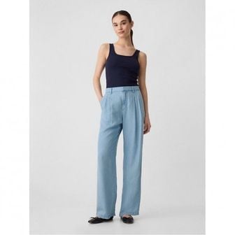 갭 TENCEL153 Lyocell 이지 와이드 레그 Trousers 인디고 샴브레이 8928921