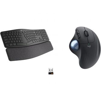 Logitech 영국 로지텍 리프트 Logitech ERGO K860 Wireless Ergonomic Keyboard Grey M575 Trackball Mous