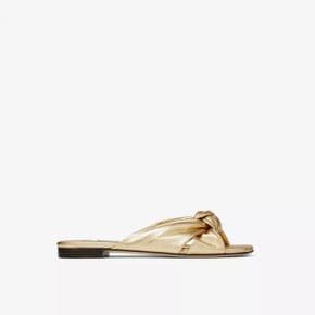 5465929 JIMMY CHOO Avenue knot-embellished leather mules