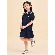 *시즌오프30%*[BEANPOLE KIDS] 시어서커 칼라 포인트 플레어 원피스  네이비