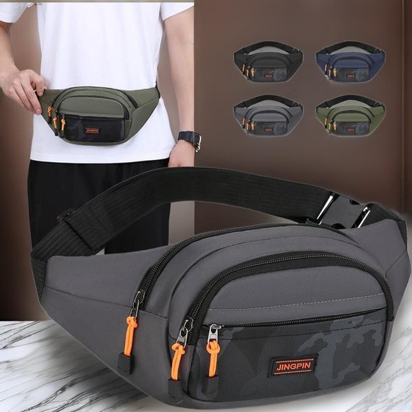 [옷자락] 남성 미니 3단지퍼 크로스백 힙색
