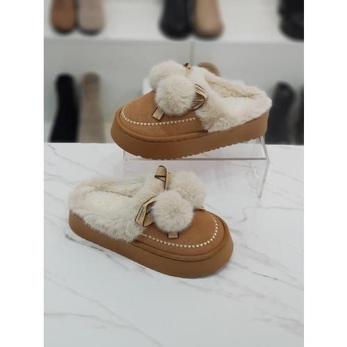 HANSHOE 세이브존01 방울 리본 퍼트리밍 통굽 뮬 블로퍼 4cm(앞 3cm) SNHS78c02jm(1)