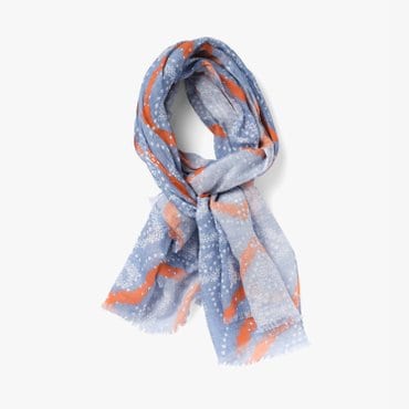 샌프란시스코마켓 GIERRE MILANO 지에레 밀라노 MONO FLOWER PATTERN SCARF BLUE GRE1M80000A78