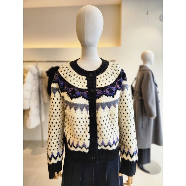 [여주점] [JJ 지고트] 여성 노르딕 도트 니트 가디건 GRCA1CDR11