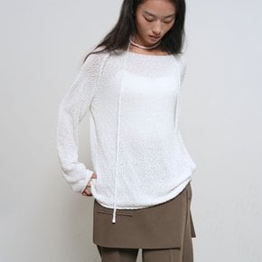 WOMAN 시어 부클 보트넥 풀오버 [WHITE] / GF1LKP511