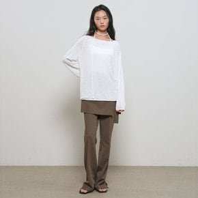 WOMAN 시어 부클 보트넥 풀오버 [WHITE] / GF1LKP511