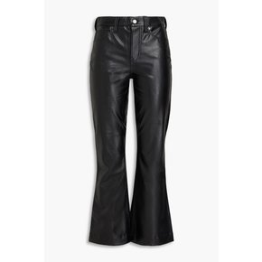 Faux stretch-leather flared pants 블랙 1647597345341798