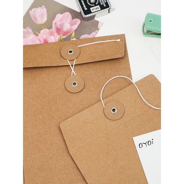 단추 크라프트 각대 엽서 봉투